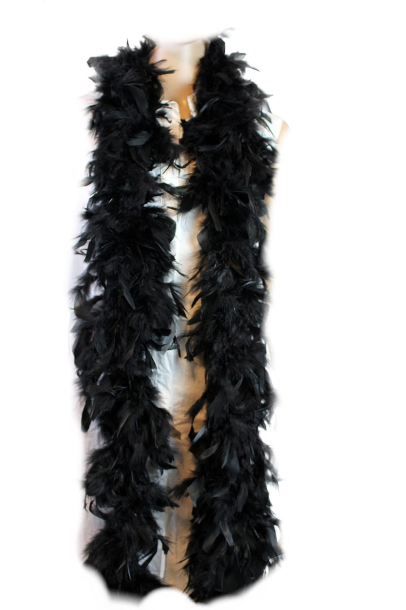 Flydreamfeathers 60 Gram, 2 yards Long Chandelle Feather Boa Great for Party, Wedding, Halloween Costume, Christmas Tree, Decoration(Black_ - Image 3